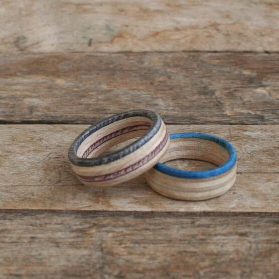 Wooden Rings - Reclaimed Skateboards