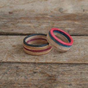 Recycled Skateboard Wooden Ring