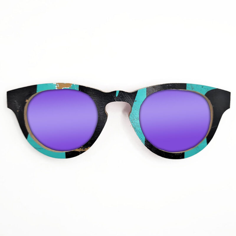 Cat Eye Style Recycled Wooden Skateboard Glasses