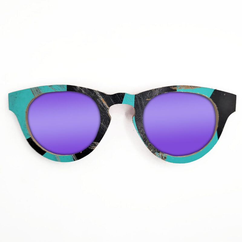 Cat Eye Style Recycled Wooden Skateboard Glasses