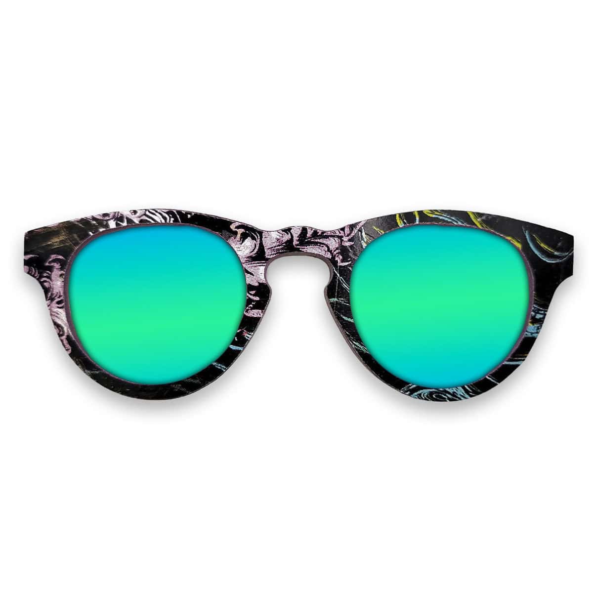 Cat Eye Style Recycled Wooden Skateboard Glasses - Image 2