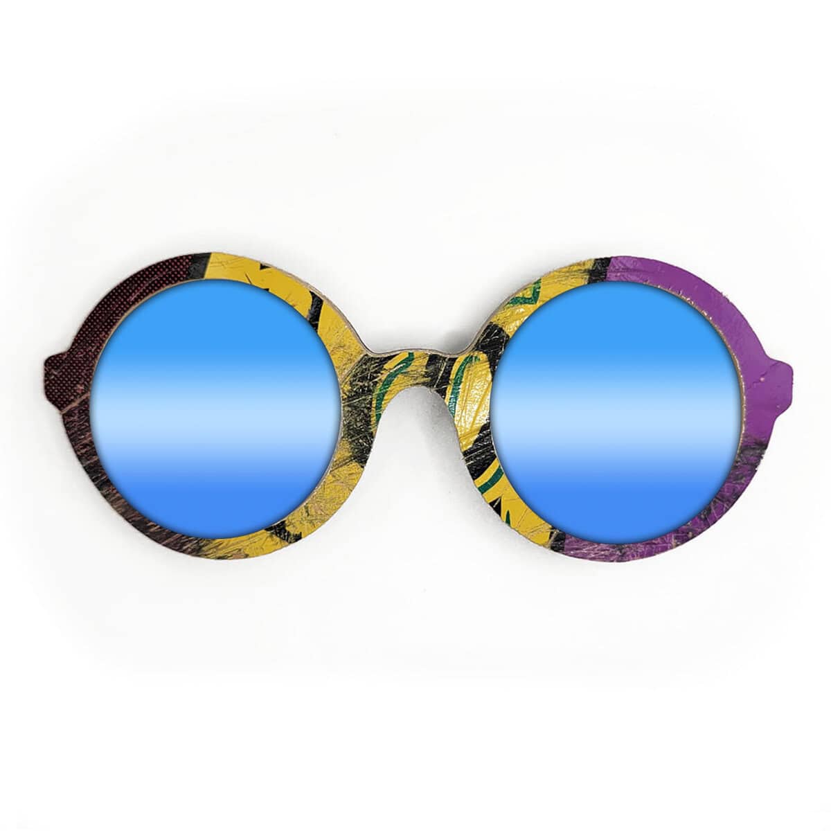 Iris Style Recycled Wooden Skateboard Glasses - Image 4