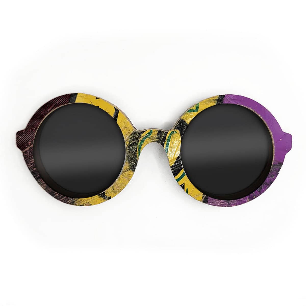 Iris Style Recycled Wooden Skateboard Glasses - Image 1