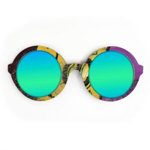 Iris Style Recycled Wooden Skateboard Glasses - Image 3