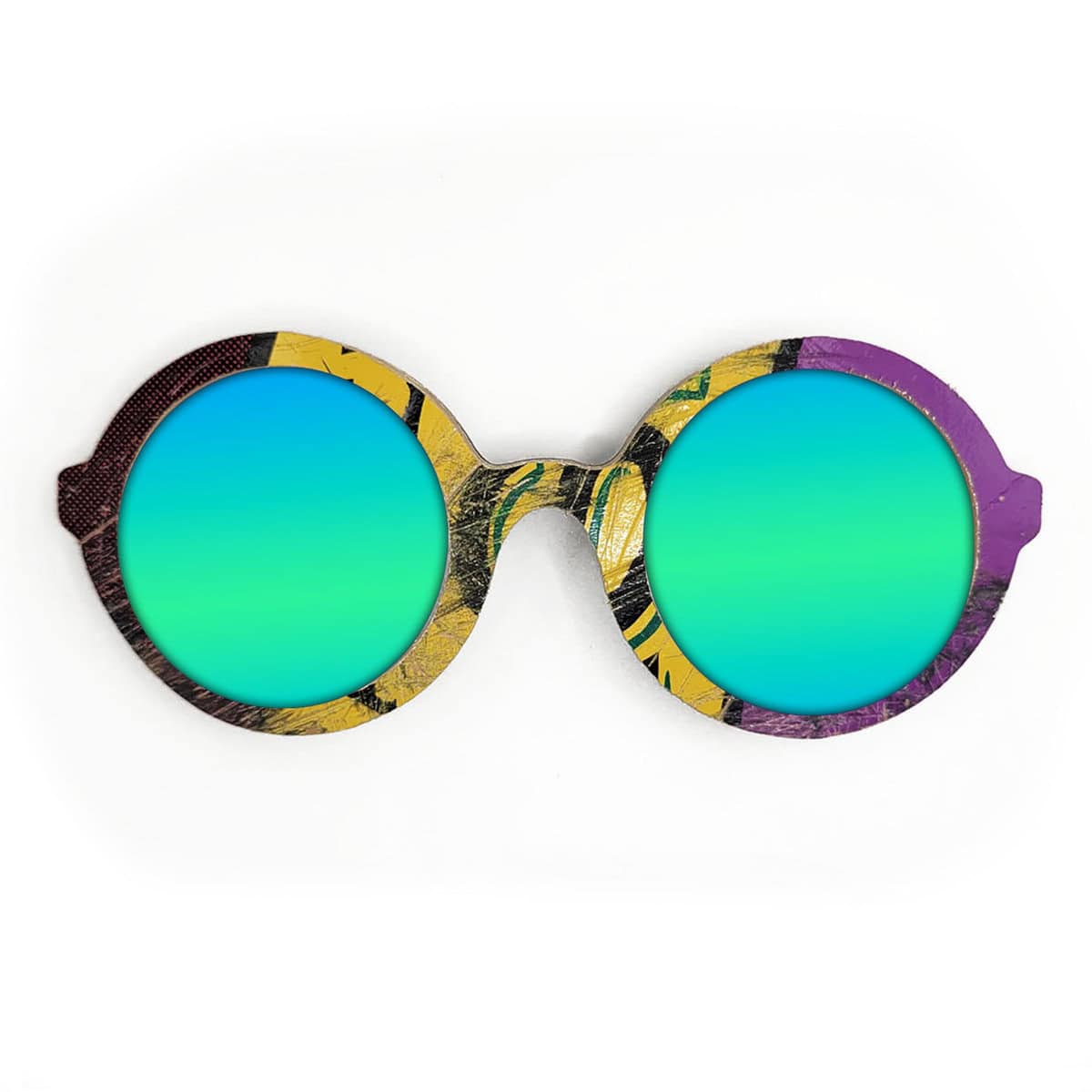 Iris Style Recycled Wooden Skateboard Glasses - Image 3
