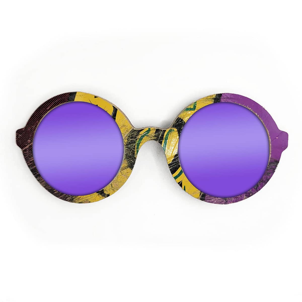Iris Style Recycled Wooden Skateboard Glasses - Image 2