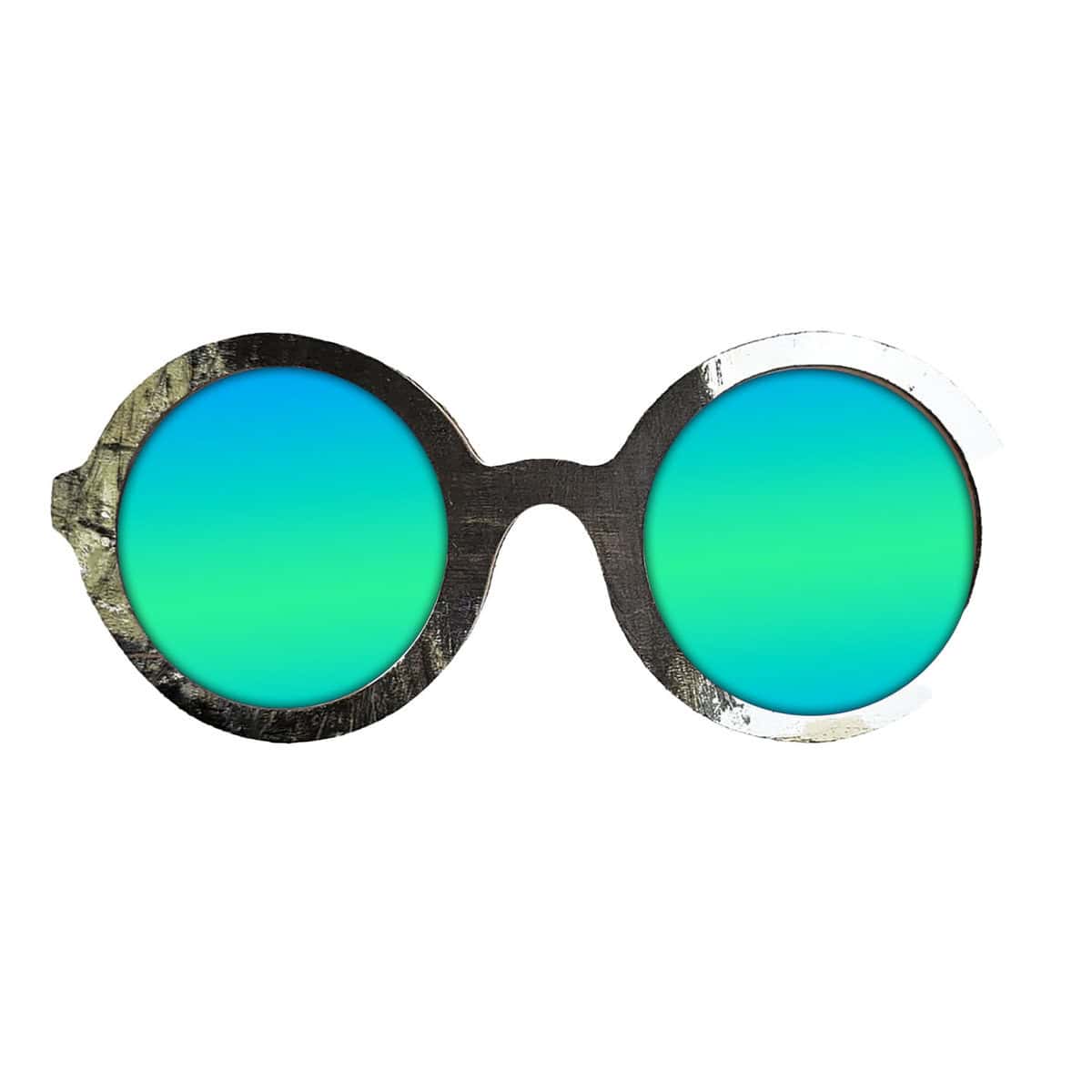 Iris Style Recycled Wooden Skateboard Glasses - Image 2