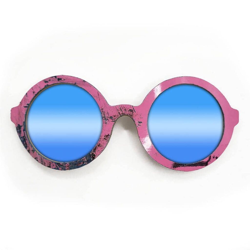 Iris Style Recycled Wooden Skateboard Glasses