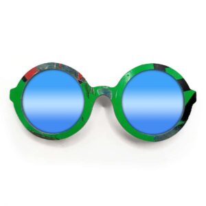 Iris Style Recycled Wooden Skateboard Glasses - Image 3