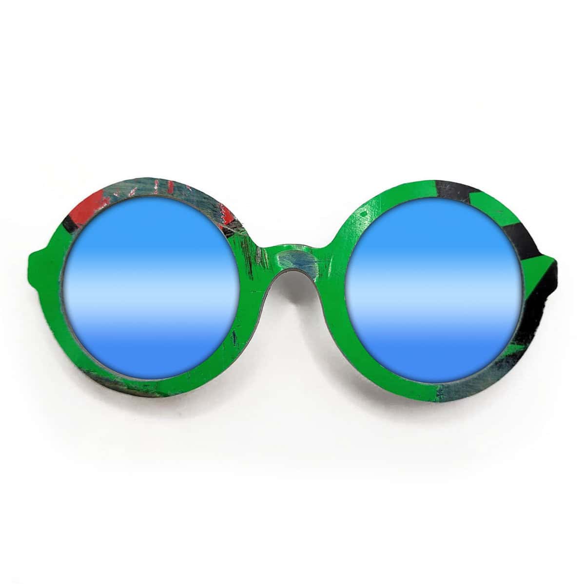 Iris Style Recycled Wooden Skateboard Glasses - Image 3