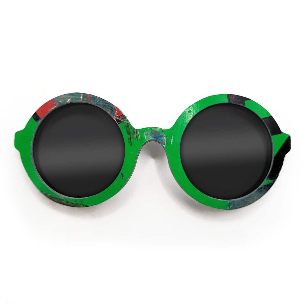 Iris Style Recycled Wooden Skateboard Glasses - Image 1