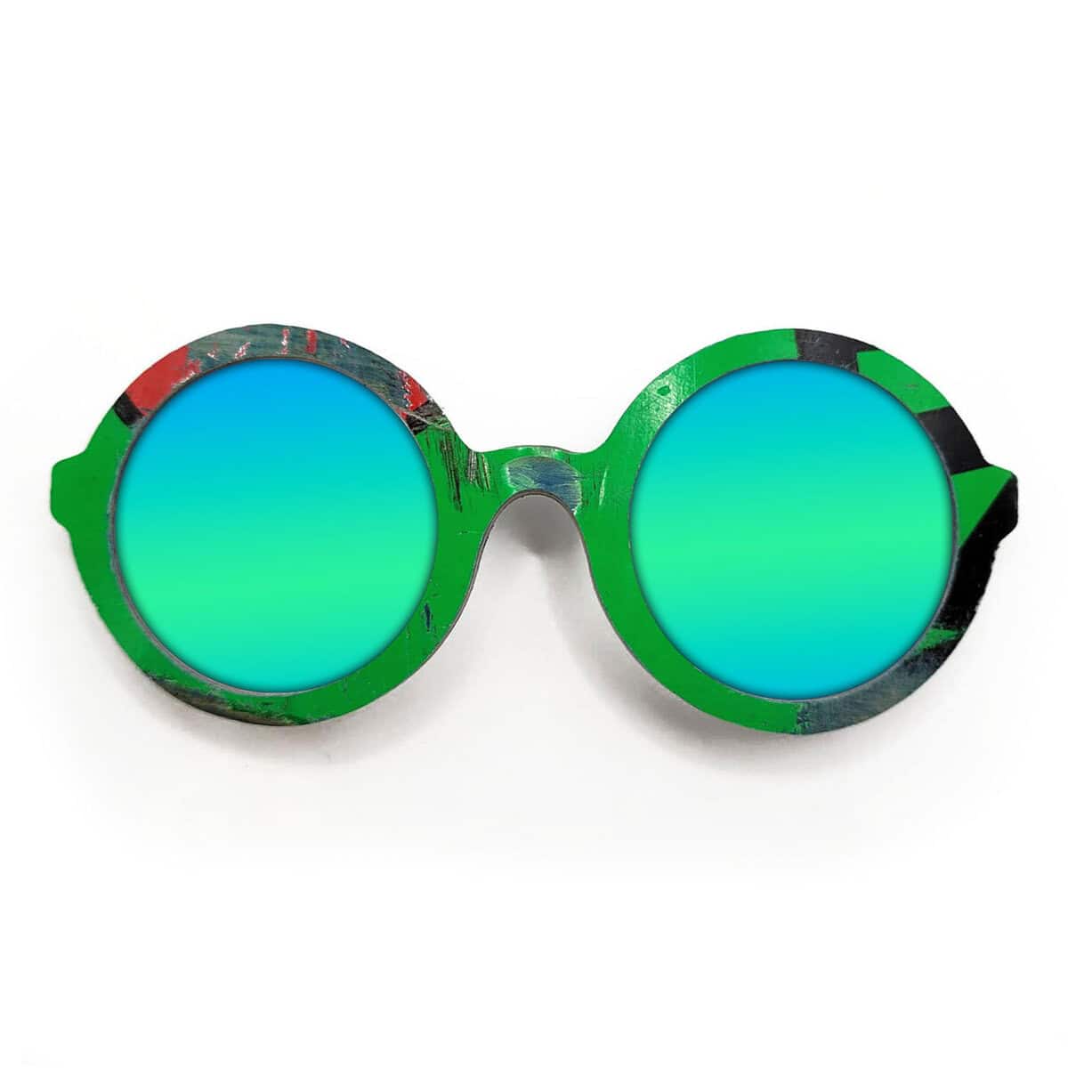 Iris Style Recycled Wooden Skateboard Glasses - Image 2