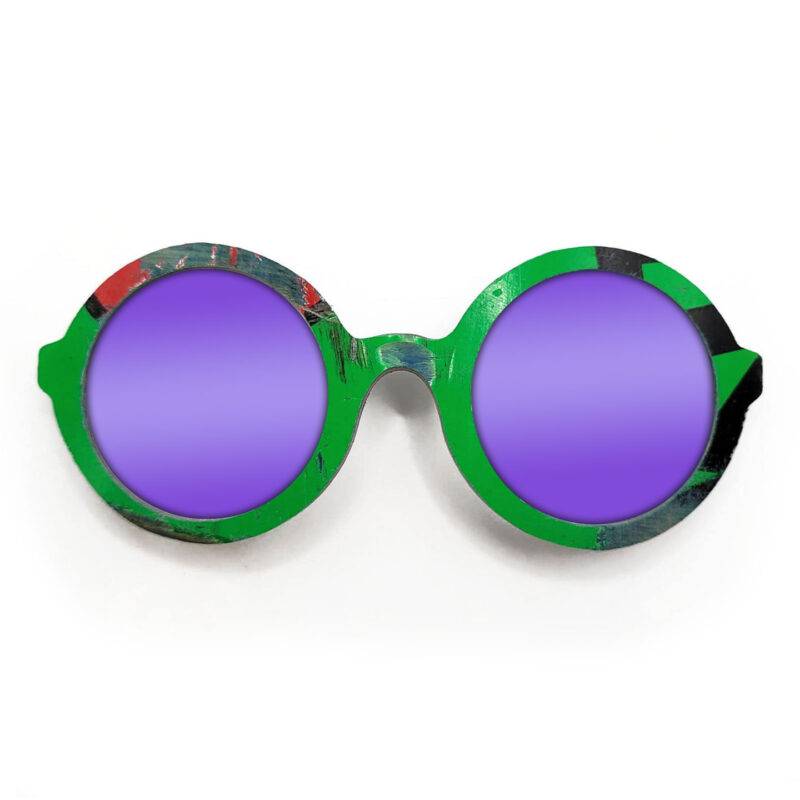 Iris Style Recycled Wooden Skateboard Glasses