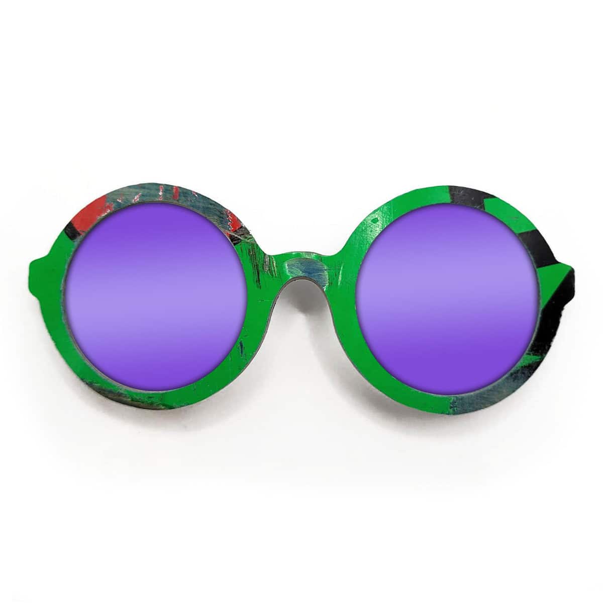 Iris Style Recycled Wooden Skateboard Glasses - Image 4