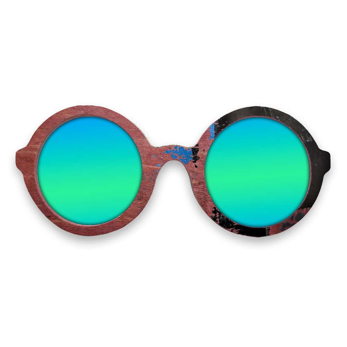 Iris Style Recycled Wooden Skateboard Glasses - Image 4