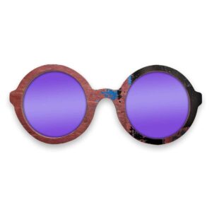 Iris Style Recycled Wooden Skateboard Glasses - Image 3