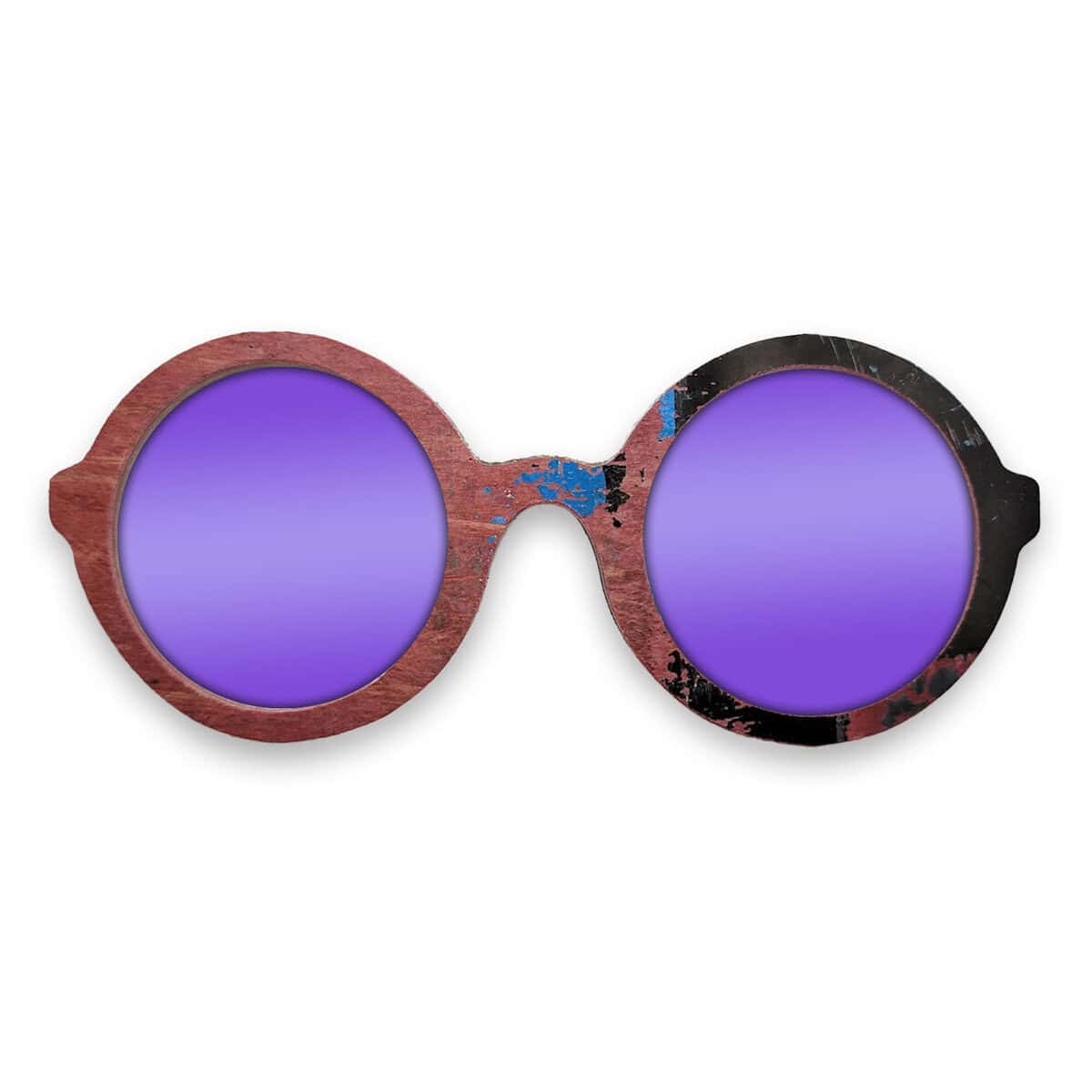 Iris Style Recycled Wooden Skateboard Glasses - Image 3