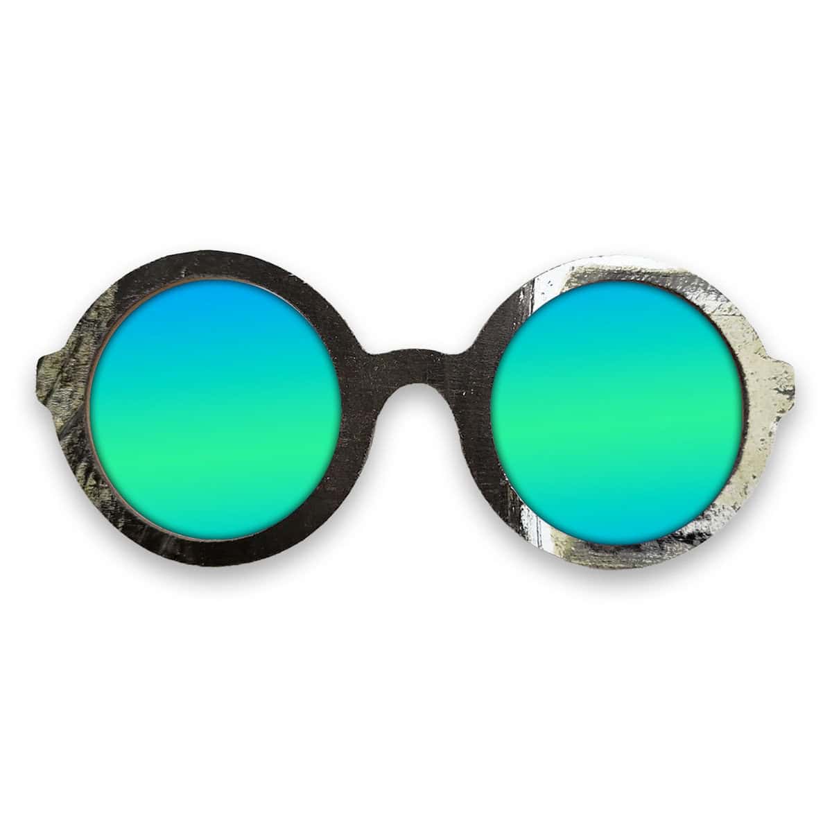 Iris Style Recycled Wooden Skateboard Glasses - Image 2