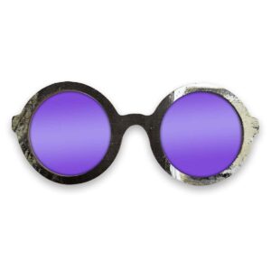 Iris Style Recycled Wooden Skateboard Glasses - Image 3