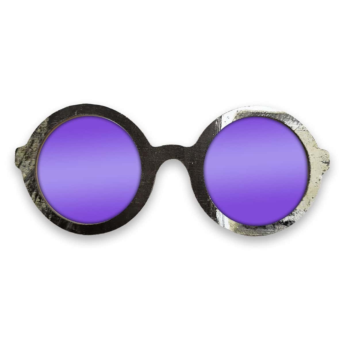Iris Style Recycled Wooden Skateboard Glasses - Image 3