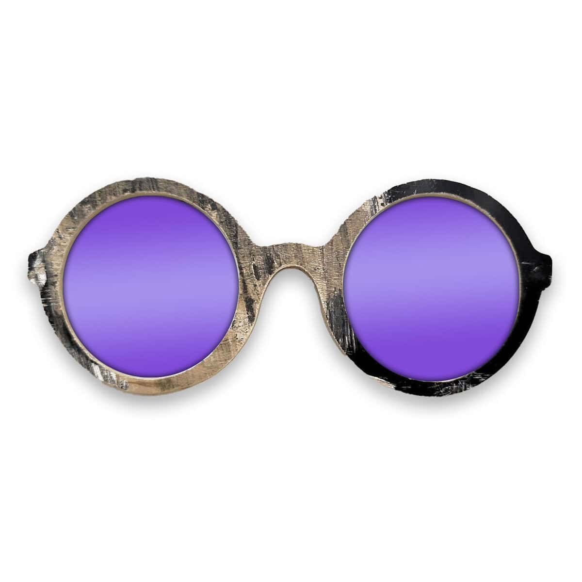 Iris Style Recycled Wooden Skateboard Glasses - Image 3