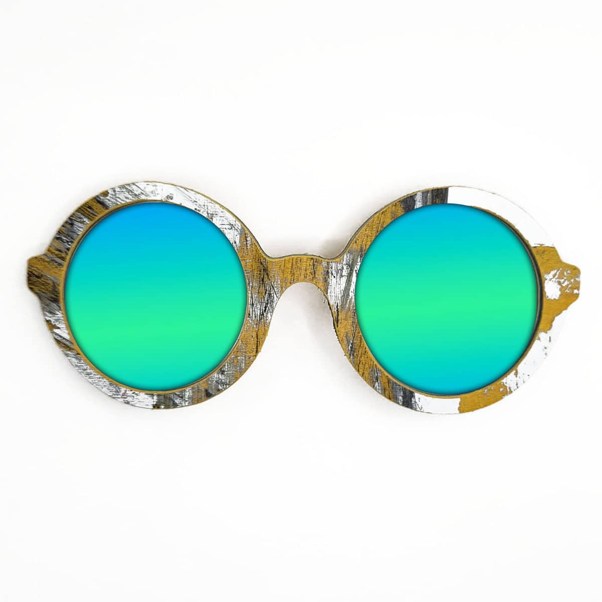 Iris Style Recycled Wooden Skateboard Glasses - Image 3