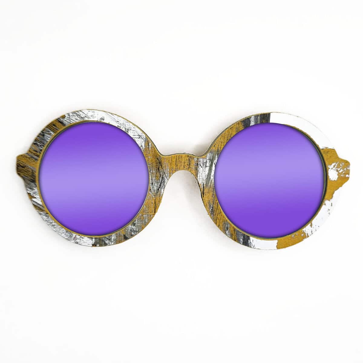 Iris Style Recycled Wooden Skateboard Glasses - Image 2