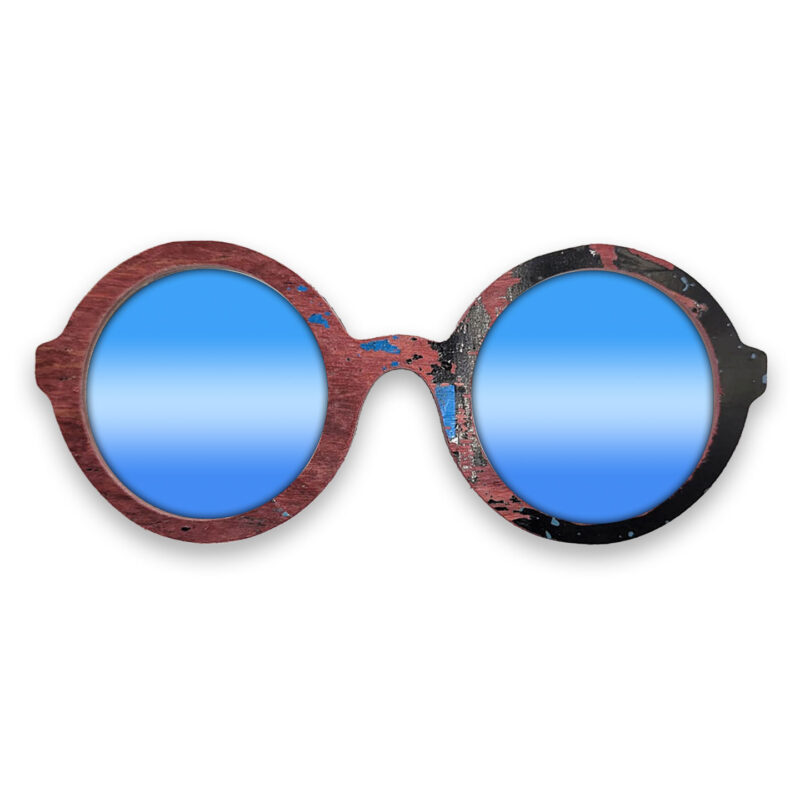 Iris Style Recycled Wooden Skateboard Glasses