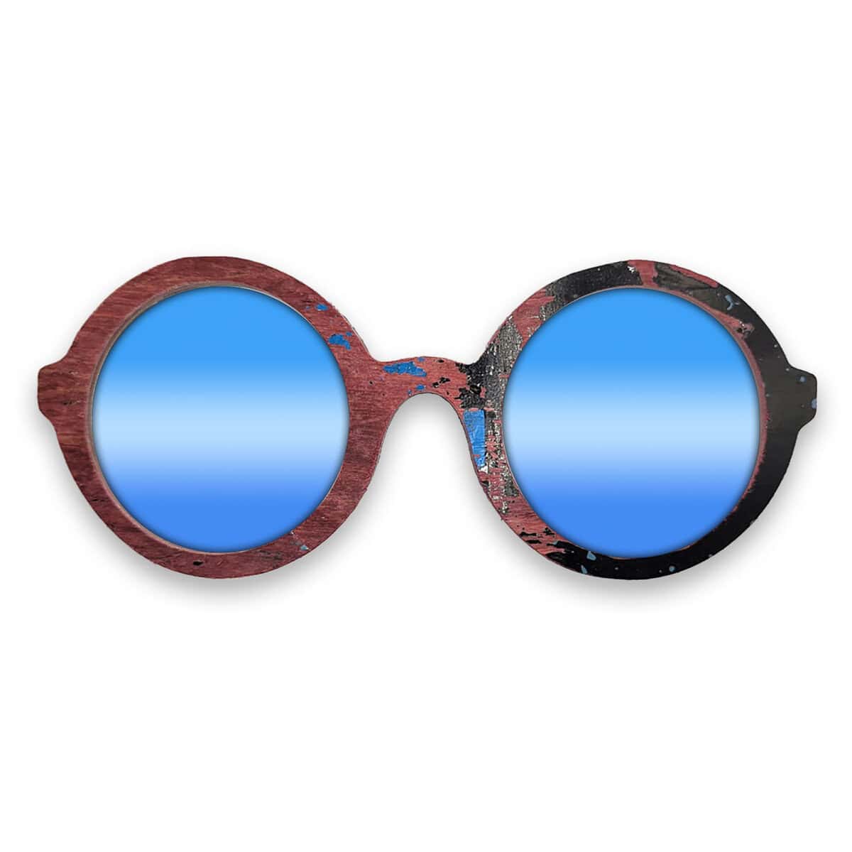 Iris Style Recycled Wooden Skateboard Glasses - Image 2