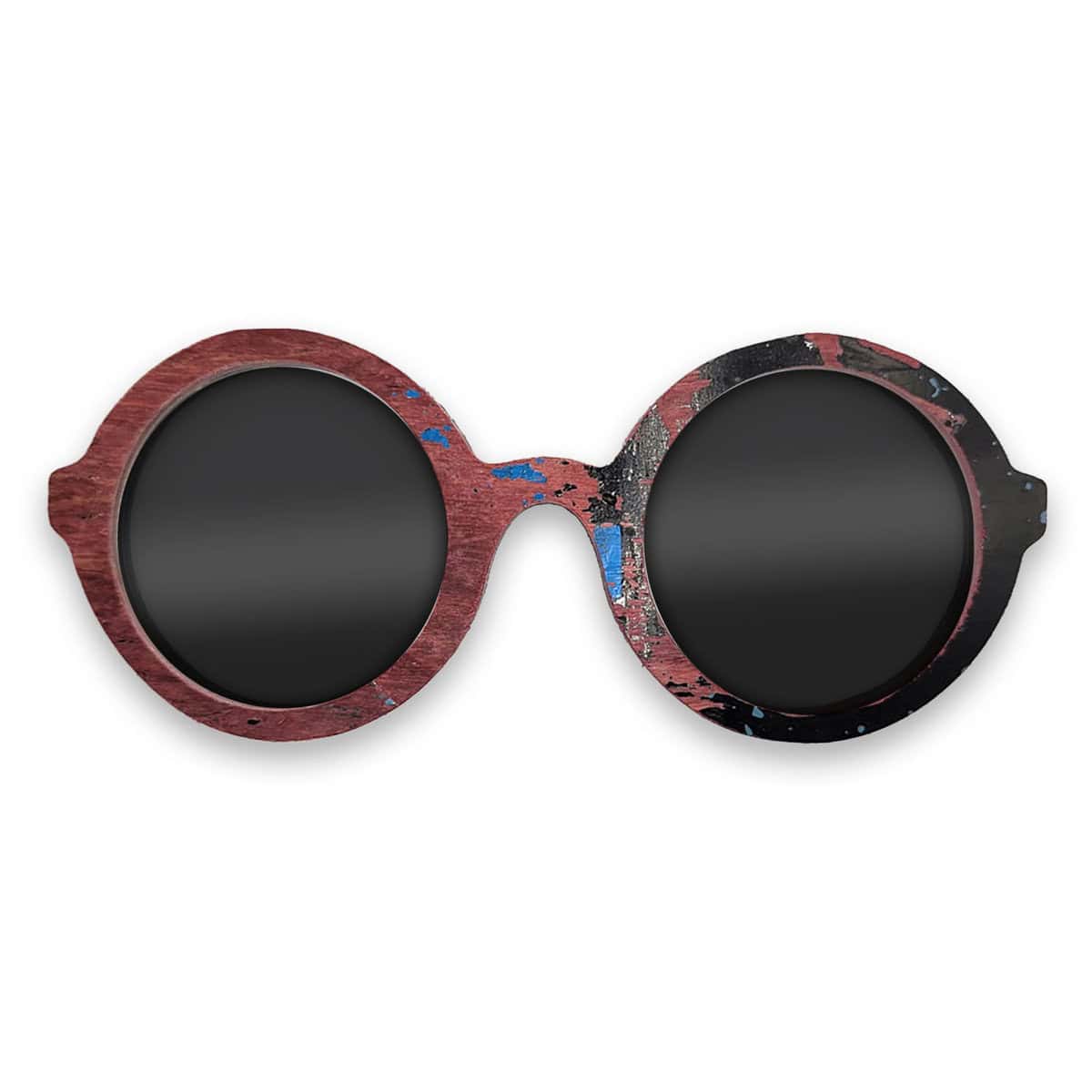 Iris Style Recycled Wooden Skateboard Glasses - Image 1