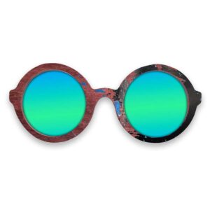 Iris Style Recycled Wooden Skateboard Glasses - Image 4