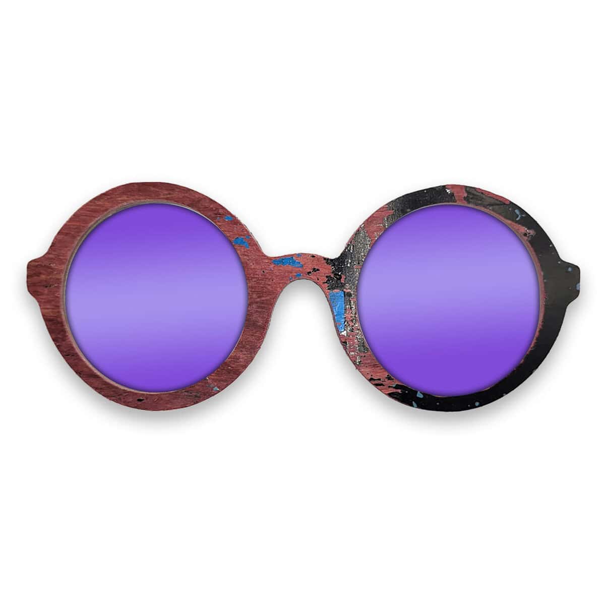 Iris Style Recycled Wooden Skateboard Glasses - Image 3