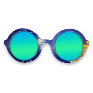 Iris Style Recycled Wooden Skateboard Glasses - Image 4