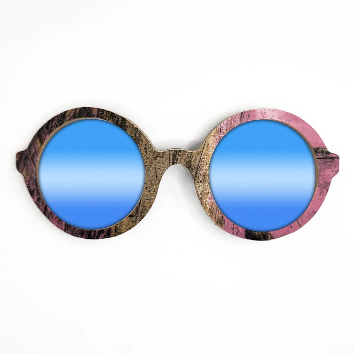 Iris Style Recycled Wooden Skateboard Glasses - Image 1