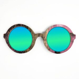 Iris Style Recycled Wooden Skateboard Glasses - Image 4