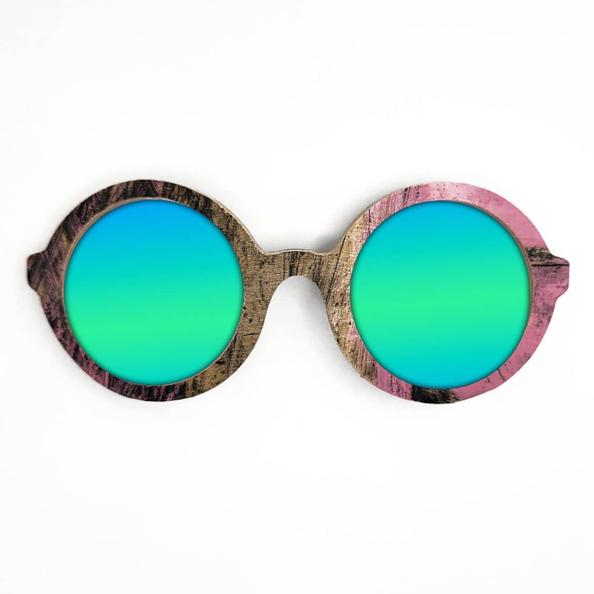 Iris Style Recycled Wooden Skateboard Glasses - Image 4