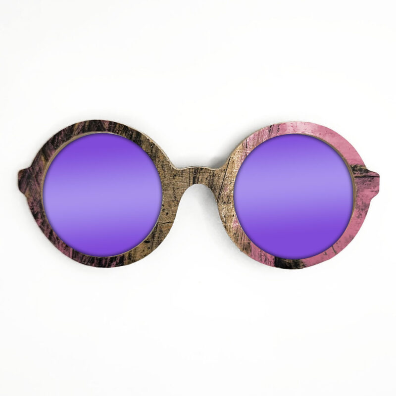 Iris Style Recycled Wooden Skateboard Glasses