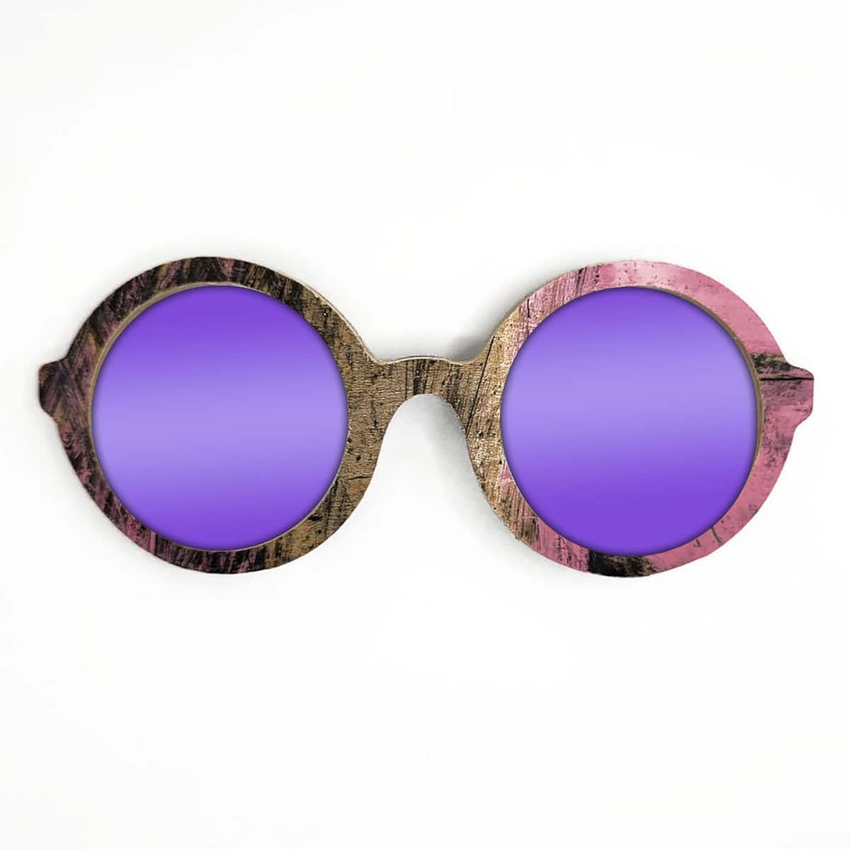 Iris Style Recycled Wooden Skateboard Glasses - Image 3