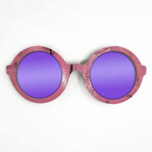 Iris Style Recycled Wooden Skateboard Glasses - Image 3