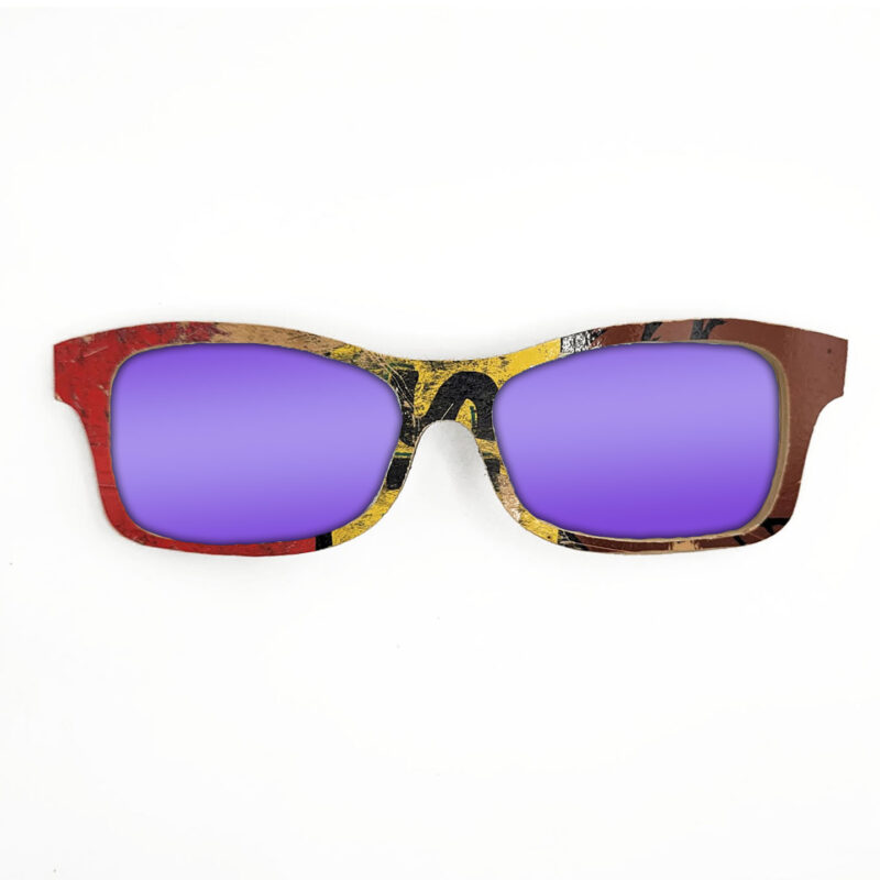 Fox Style Recycled Wooden Skateboard Glasses (Large)