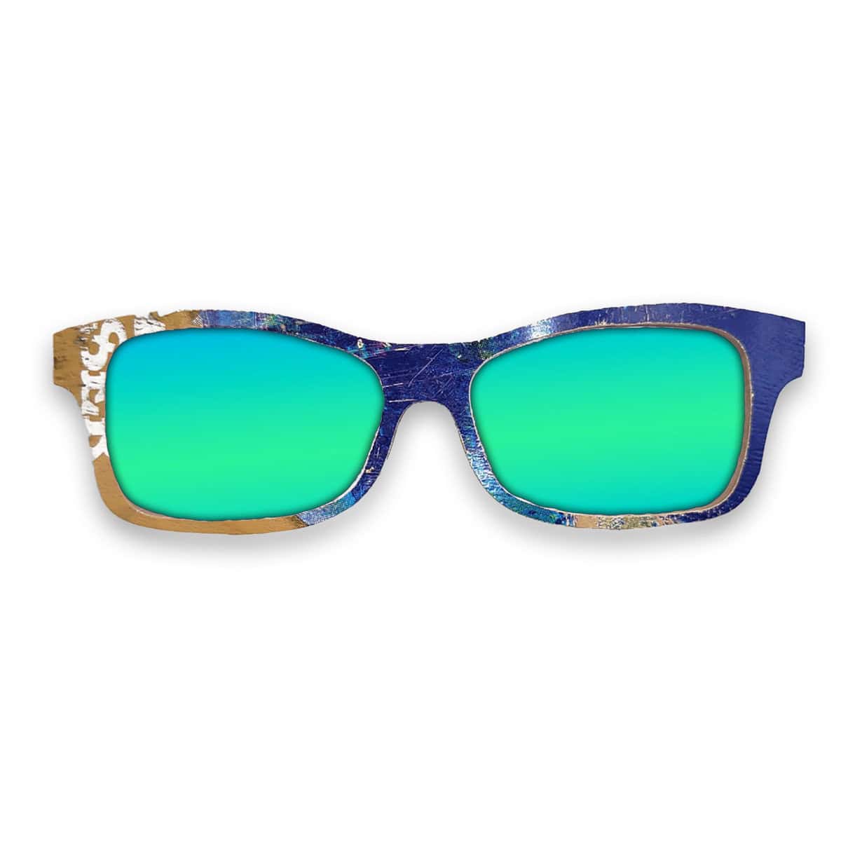 Fox Style Recycled Wooden Skateboard Glasses (Large) - Image 2