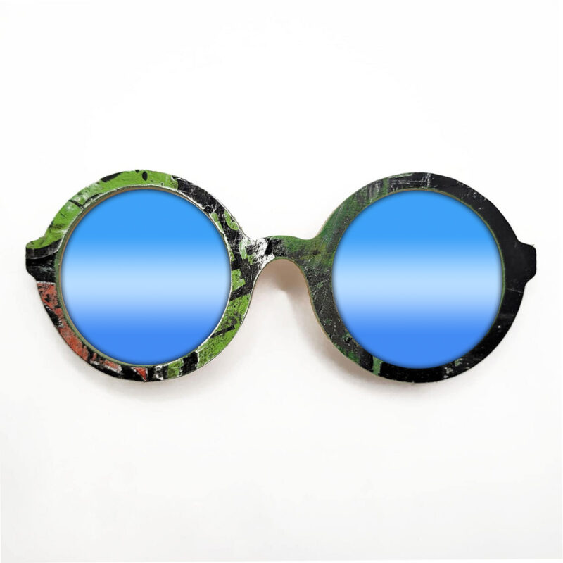 Iris Style Recycled Wooden Skateboard Glasses