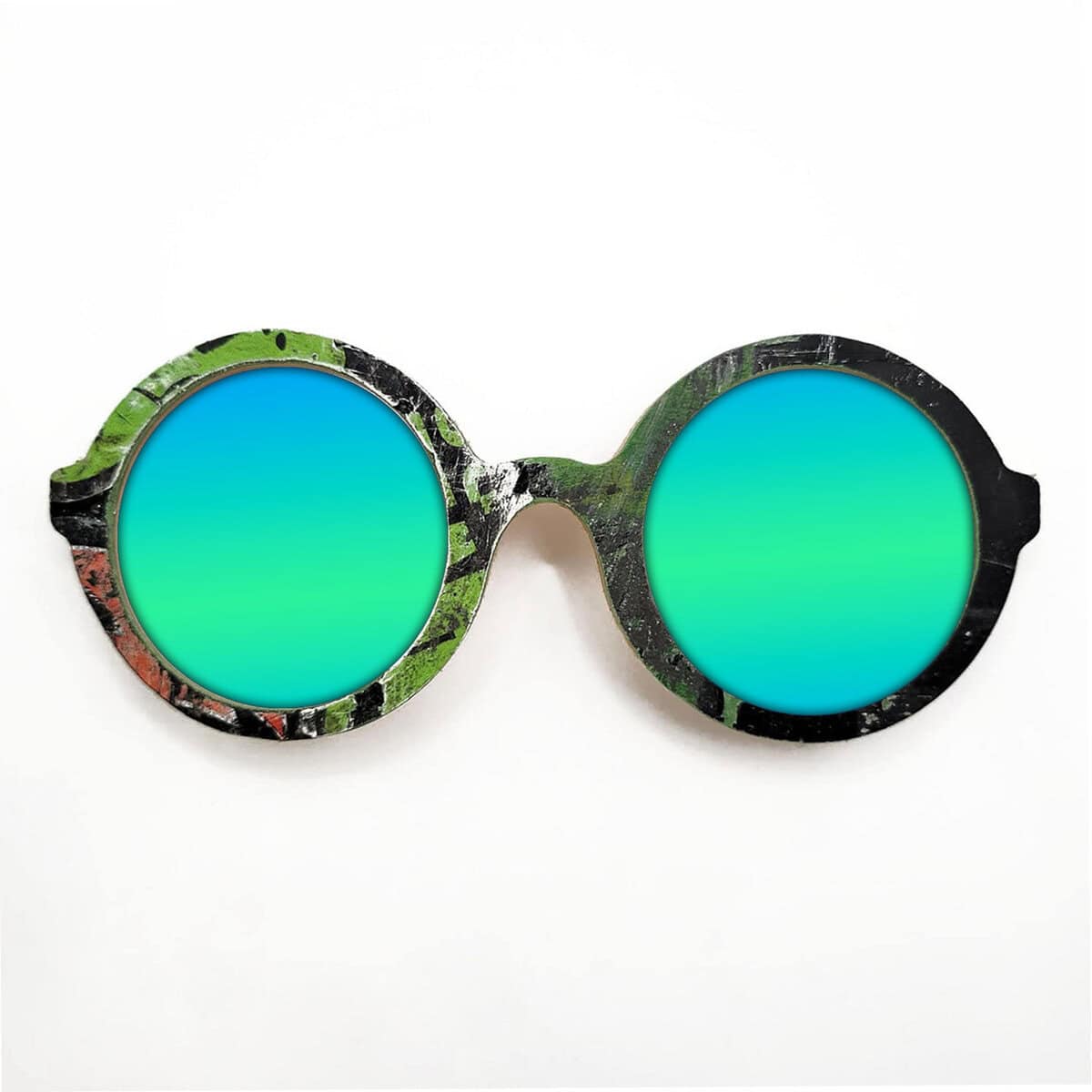 Iris Style Recycled Wooden Skateboard Glasses - Image 2
