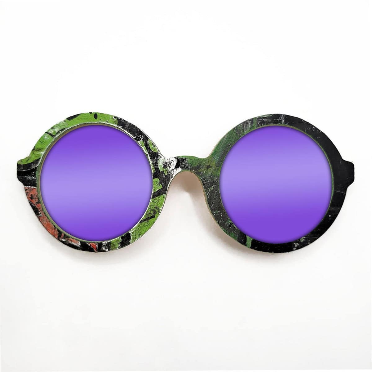 Iris Style Recycled Wooden Skateboard Glasses - Image 4