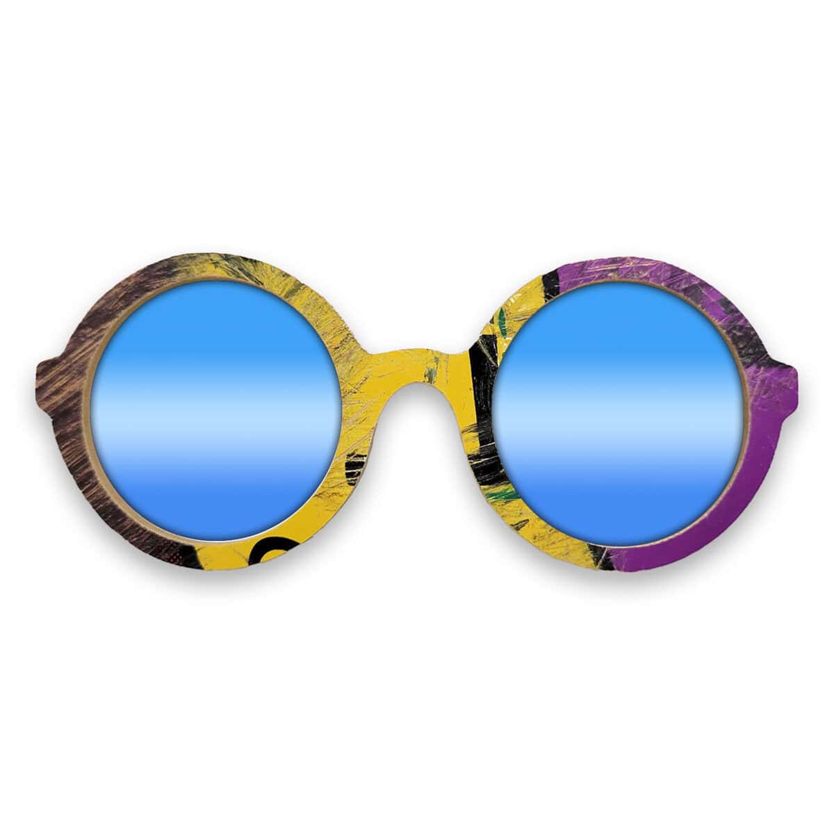 Iris Style Recycled Wooden Skateboard Glasses - Image 4