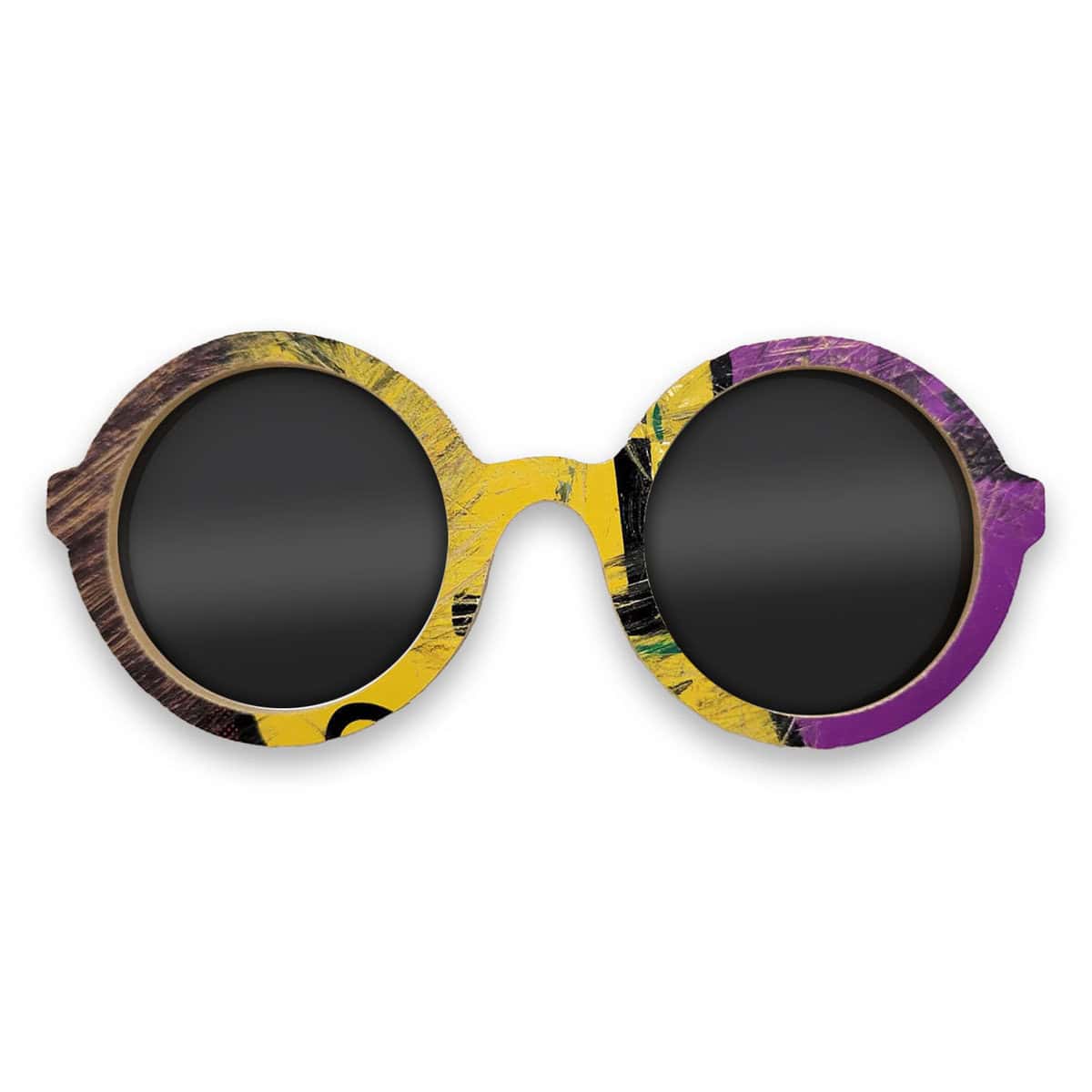 Iris Style Recycled Wooden Skateboard Glasses - Image 1