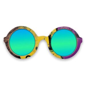 Iris Style Recycled Wooden Skateboard Glasses - Image 3