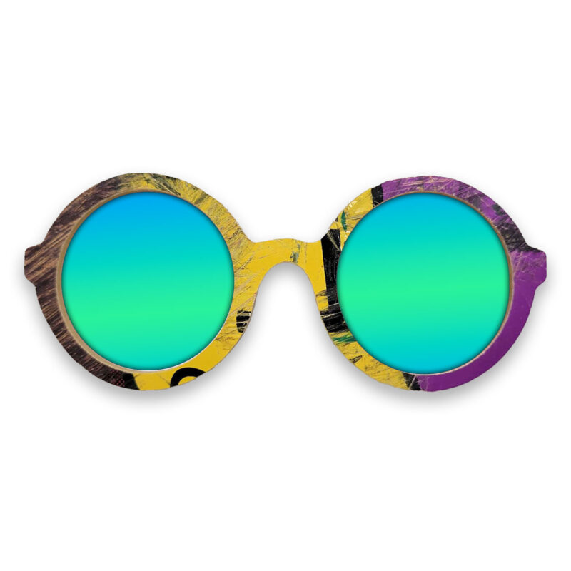 Iris Style Recycled Wooden Skateboard Glasses