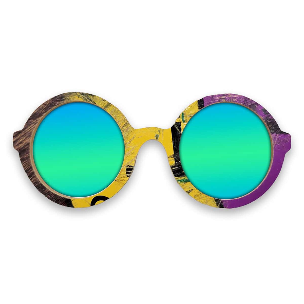 Iris Style Recycled Wooden Skateboard Glasses - Image 3