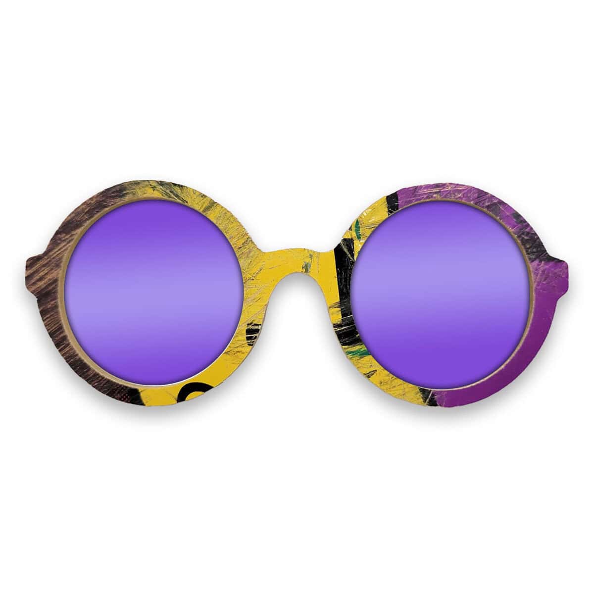 Iris Style Recycled Wooden Skateboard Glasses - Image 2